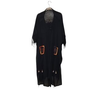 Indi Aztec Kimono Tiki Duster Net Mesh